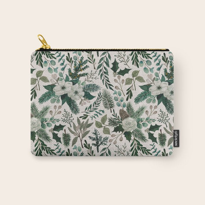 Winter Floral Pattern Carry All Pouch Gallery Image 1