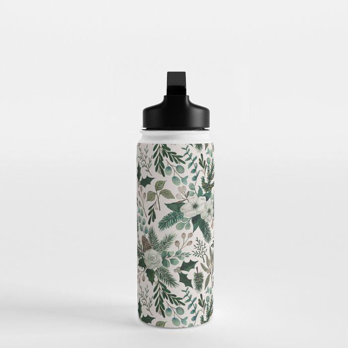 Winter Floral Pattern Water Bottle Gallery Image 3