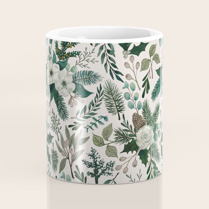Winter Floral Pattern Coffee Mug Gallery Image 4