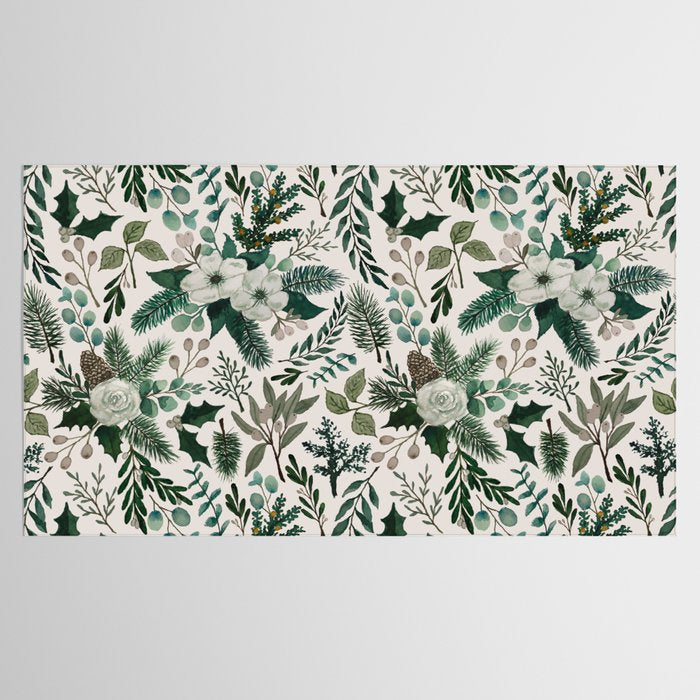 Winter Floral Pattern Tablecloth Gallery Image 2