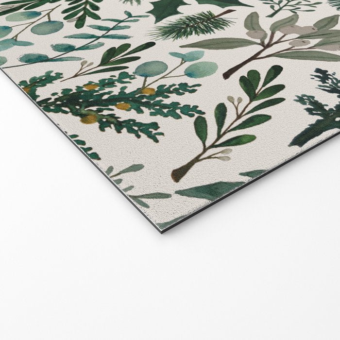 Winter Floral Pattern Welcome Mat Gallery Image 2