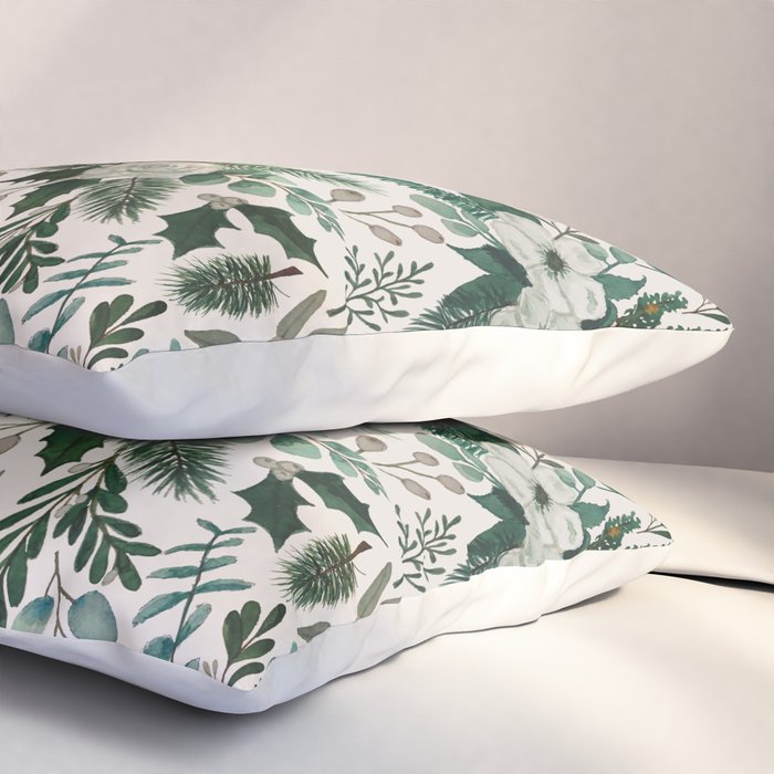Winter Floral Pattern Pillow Sham Gallery Image 3