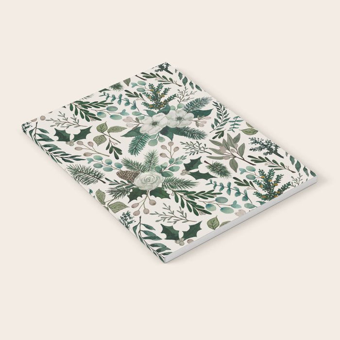 Winter Floral Pattern Notebook Gallery Image 2