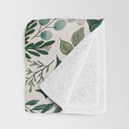 Winter Floral Pattern Throw Blanket Gallery Image 3