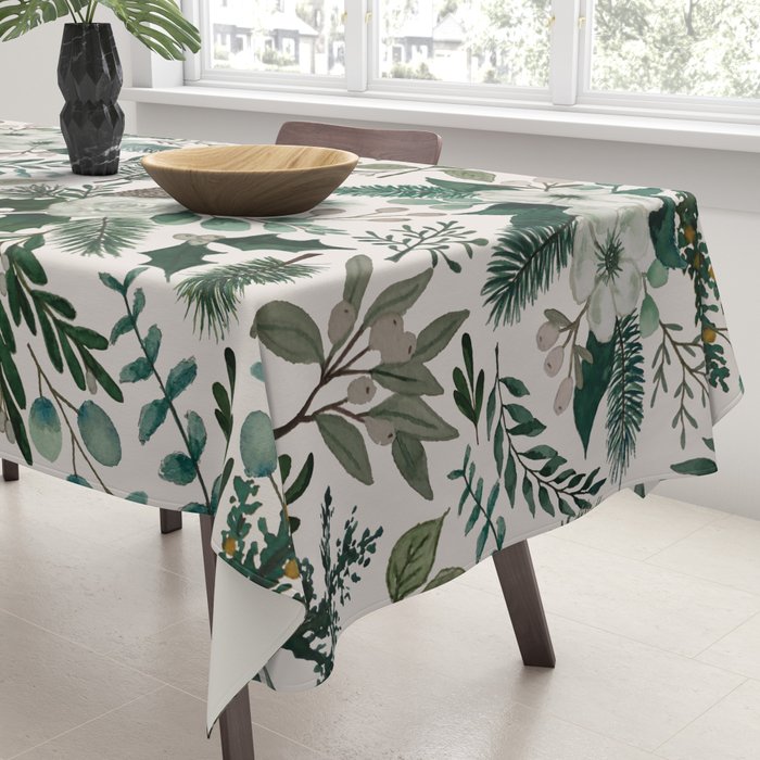 Winter Floral Pattern Tablecloth Gallery Image 3