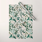 Winter Floral Pattern Wrapping Paper Gallery Image 1