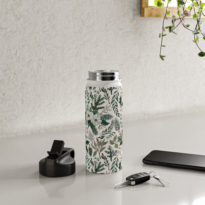 Winter Floral Pattern Water Bottle Gallery Image 4