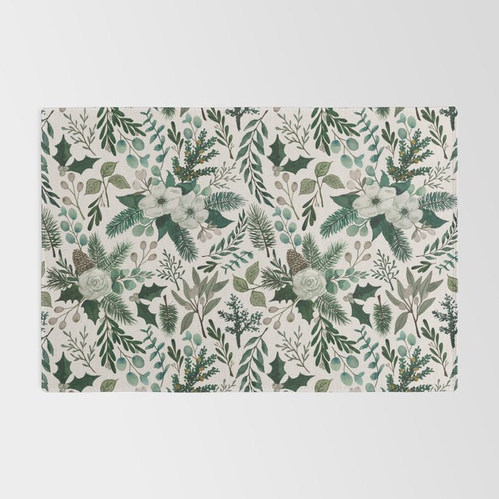 Winter Floral Pattern Rug Gallery Image 2