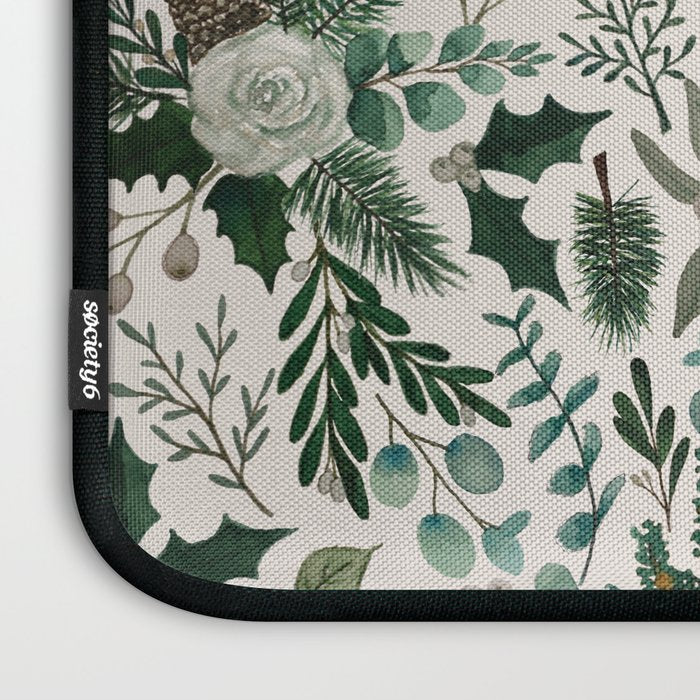 Winter Floral Pattern Laptop Sleeve Gallery Image 3