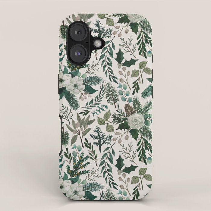 Winter Floral Pattern iPhone Case Gallery Image 1