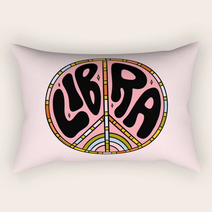 Libra Peace Sign Rectangular Pillow Gallery Image 2