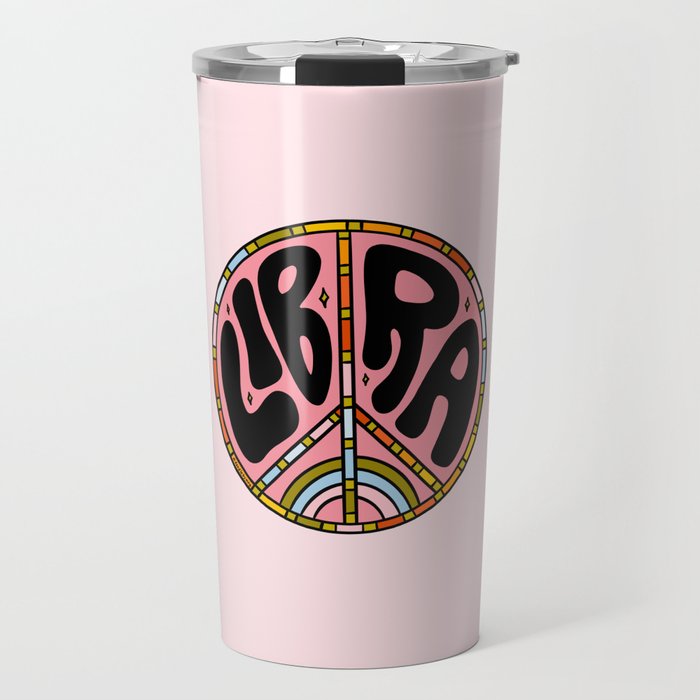 Libra Peace Sign Travel Mug Gallery Image 1