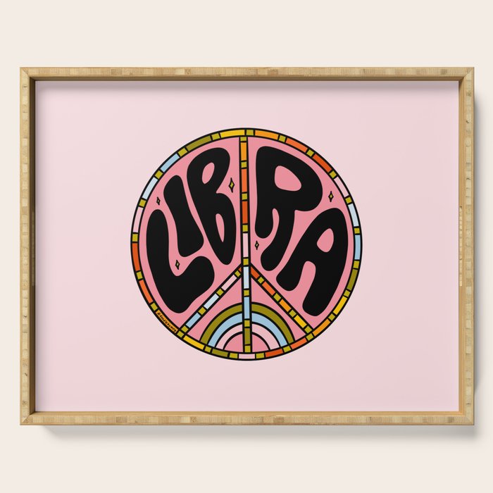 Libra Peace Sign Serving Tray Gallery Image 1