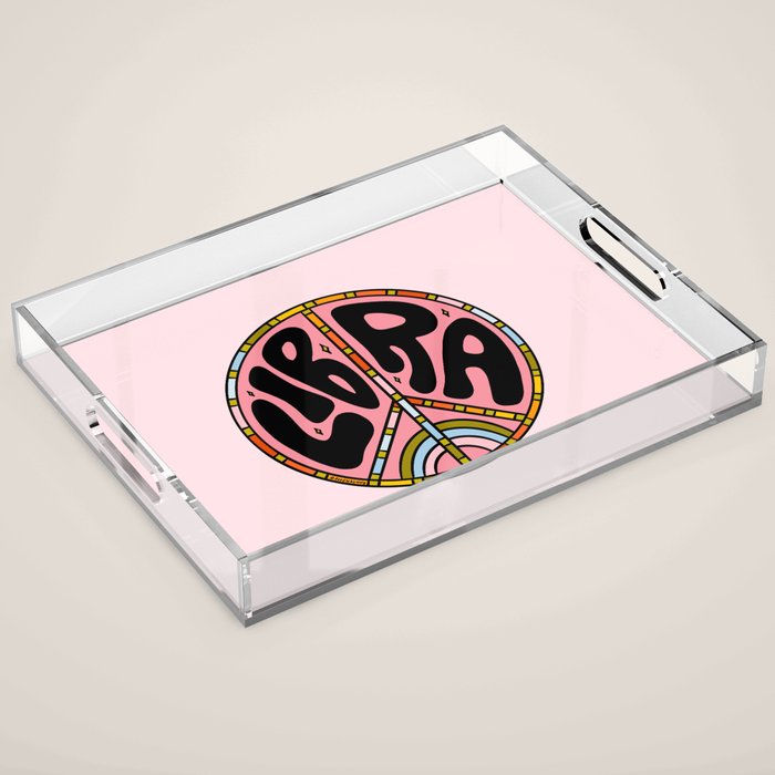Libra Peace Sign Acrylic Tray Gallery Image 1