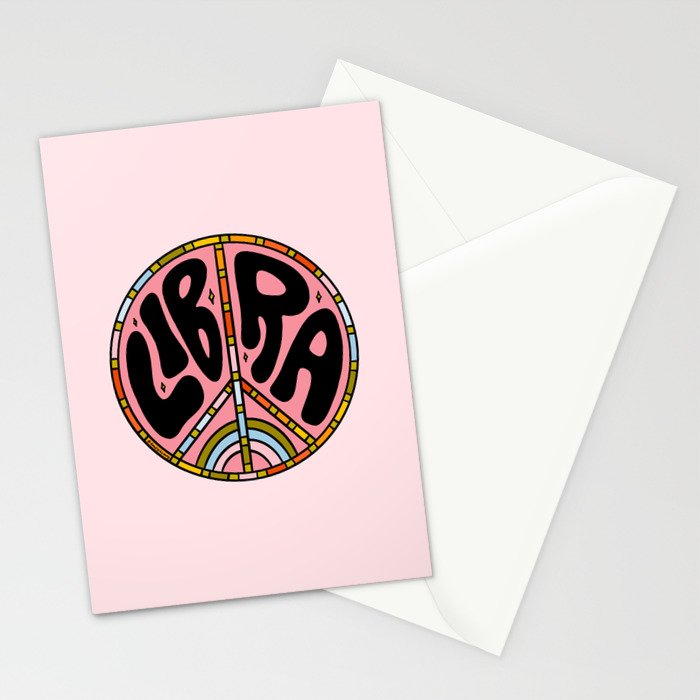 Libra Peace Sign Stationery Card Gallery Image 2