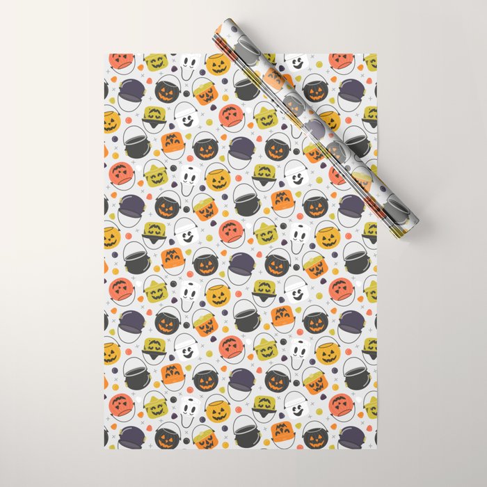 Halloween Candy Buckets Wrapping Paper Gallery Image 1