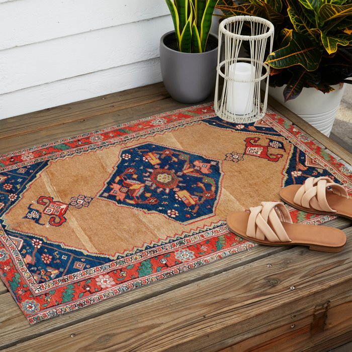 Bijar Kurdish Northwest Persian Rug Print Outdoor Rug Gallery Image 2