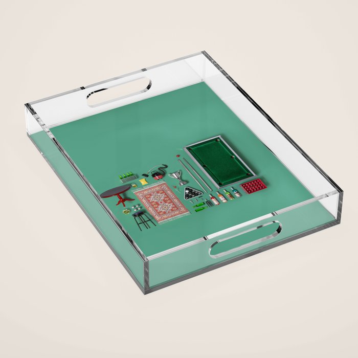 Dollhouse inventory / dark green Acrylic Tray Gallery Image 1