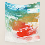 Ejaaz Haniff Colorful Abstract Acrylic Painting 'Storm In Paradise' Wall Tapestry Gallery Image 4