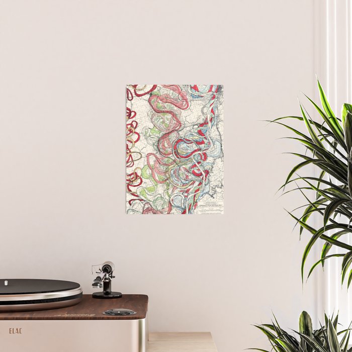 Vintage Map of the Mississippi River Poster Gallery Image 2