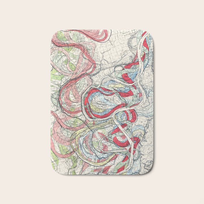 Vintage Map of the Mississippi River Bath Mat Gallery Image 1