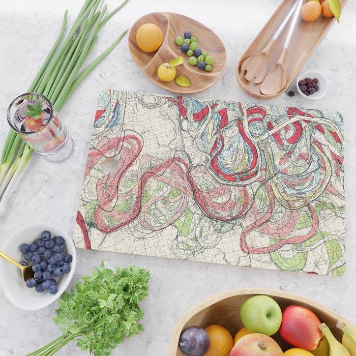 Vintage Map of the Mississippi River Cutting Board Gallery Image 2