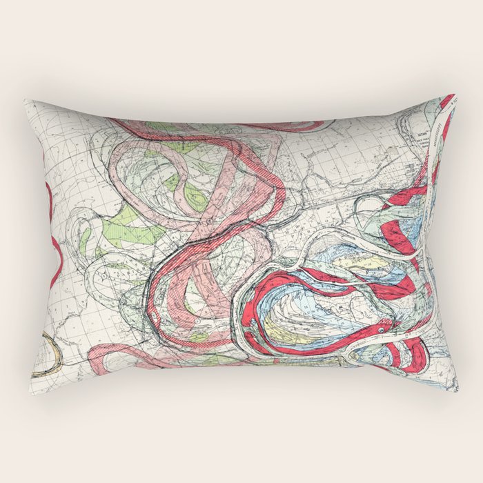 Vintage Map of the Mississippi River Rectangular Pillow Gallery Image 2