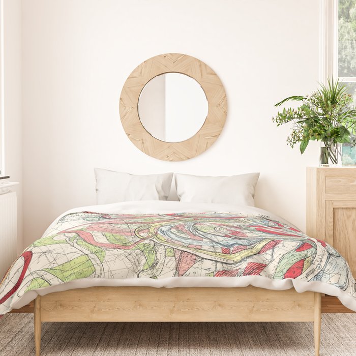 Vintage Map of the Mississippi River Duvet Cover Gallery Image 3