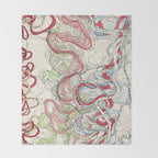 Vintage Map of the Mississippi River Throw Blanket Gallery Image 2