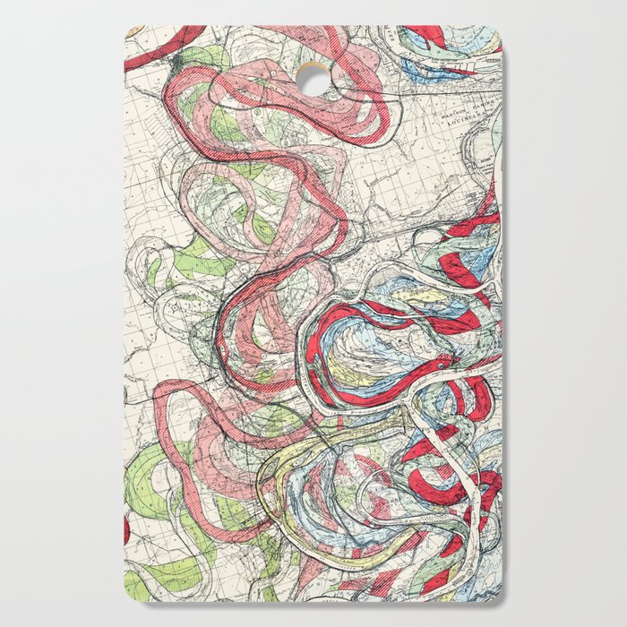 Vintage Map of the Mississippi River Cutting Board Gallery Image 1