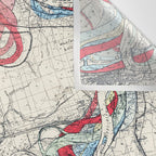 Vintage Map of the Mississippi River Wall Tapestry Gallery Image 3