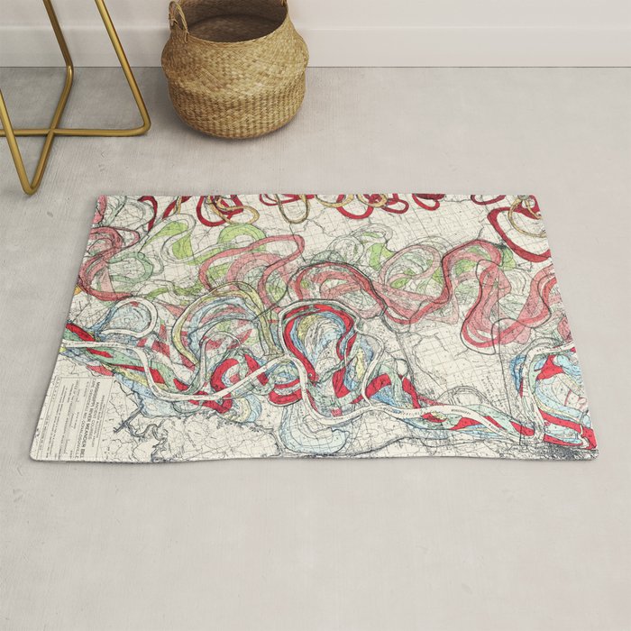 Vintage Map of the Mississippi River Rug Gallery Image 1