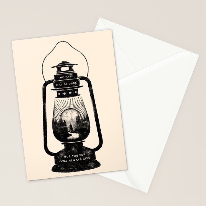 THE PATH MAY BE DARK BUT THE SUN WILL ALWAYS RISE Stationery Card Gallery Image 2