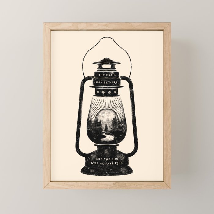 THE PATH MAY BE DARK BUT THE SUN WILL ALWAYS RISE Mini Art Print Gallery Image 1