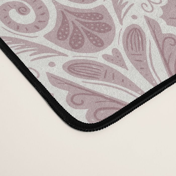 Seahorse Damask  Lilac Purple Desk Mat Gallery Image 4