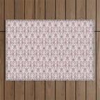 Seahorse Damask  Lilac Purple Outdoor Rug Gallery Image 1