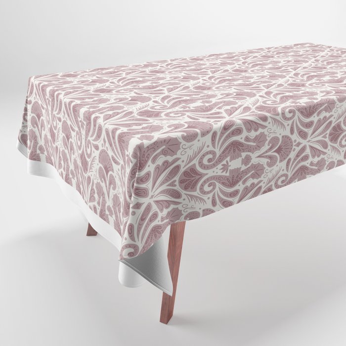 Seahorse Damask  Lilac Purple Tablecloth Gallery Image 1
