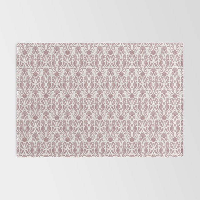 Seahorse Damask  Lilac Purple Rug Gallery Image 2
