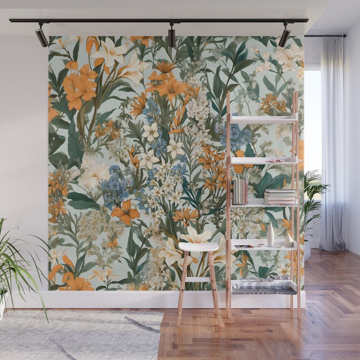Countryside Bloom Floral Cottage Allure Wall Mural Gallery Image 1