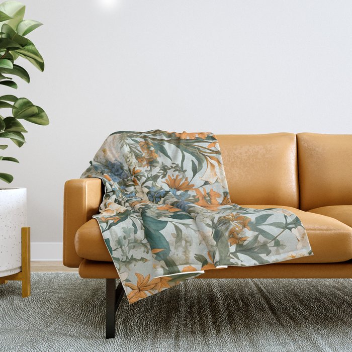 Countryside Bloom Floral Cottage Allure Throw Blanket Gallery Image 1