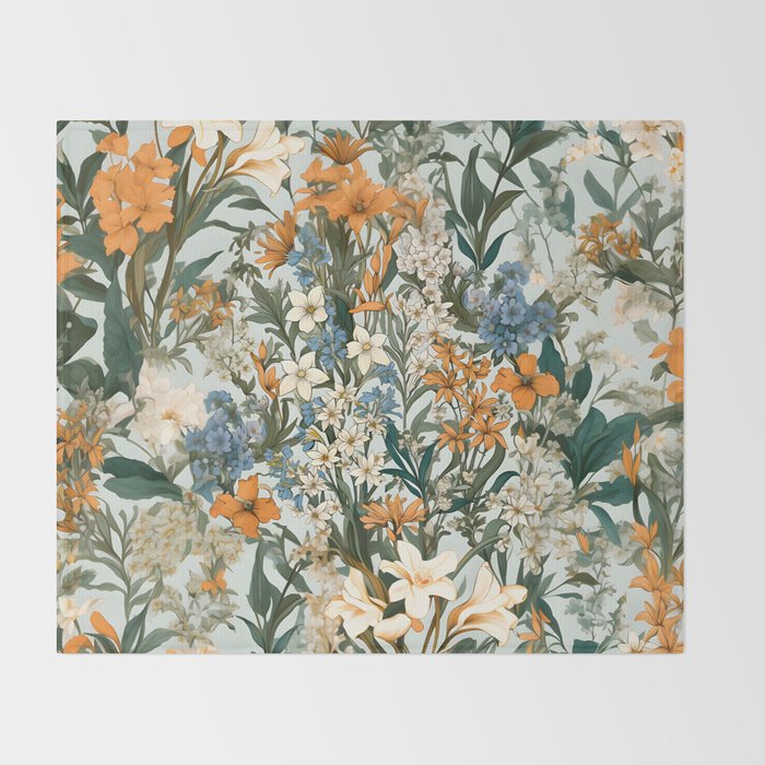 Countryside Bloom Floral Cottage Allure Throw Blanket Gallery Image 2