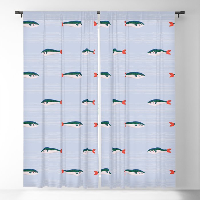 Sardines In The Sea Pattern Window Curtain Gallery Image 1