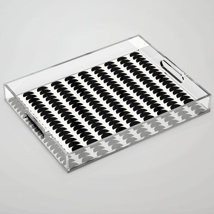 Maude Pattern - Black and White Acrylic Tray Gallery Image 1
