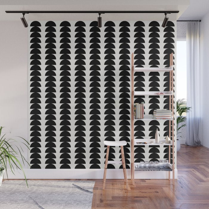 Maude Pattern - Black and White Wall Mural Gallery Image 1