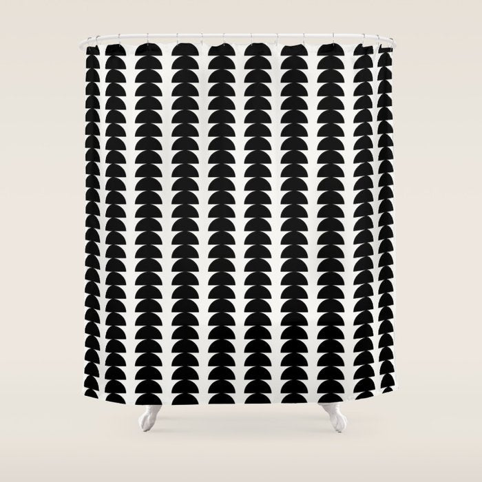 Maude Pattern - Black and White Shower Curtain Gallery Image 1