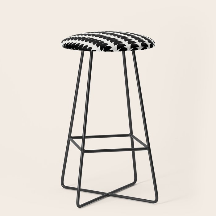 Maude Pattern - Black and White Stool Gallery Image 1