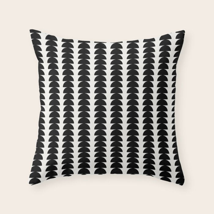 Maude Pattern - Black and White Throw Pillow Gallery Image 6