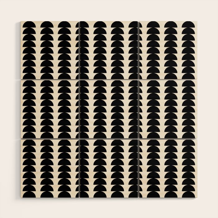 Maude Pattern - Black and White Wood Wall Art Gallery Image 1