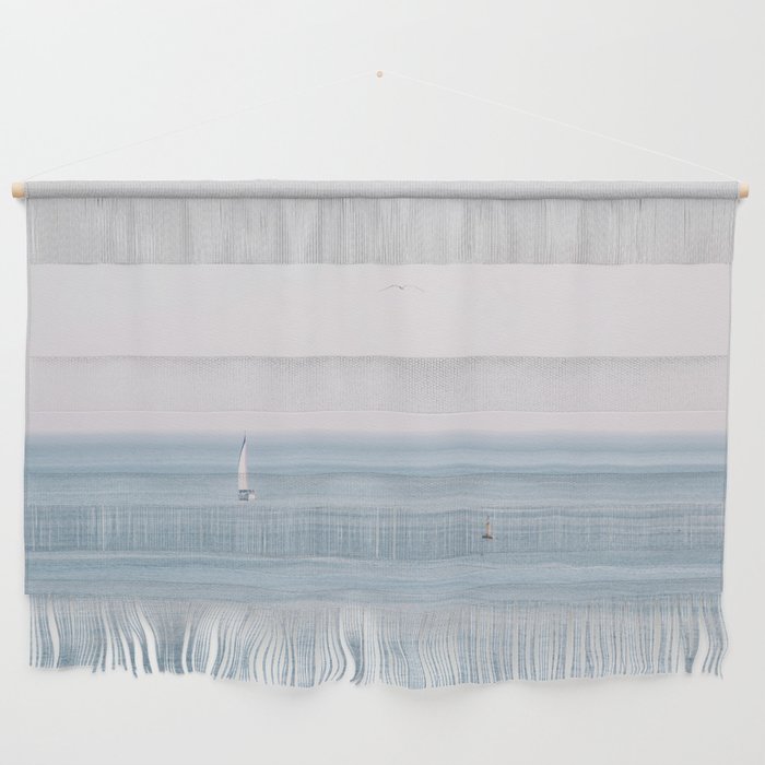 Ocean - Sail boat in calm sea - travel photography Wall Hanging Gallery Image 1