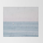 Ocean - Sail boat in calm sea - travel photography Throw Blanket Gallery Image 2